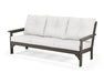 POLYWOOD Vineyard Deep Seating Sofa in Vintage Coffee with Natural Linen fabric
