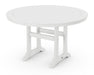 POLYWOOD Nautical Trestle 48" Round Dining Table in White
