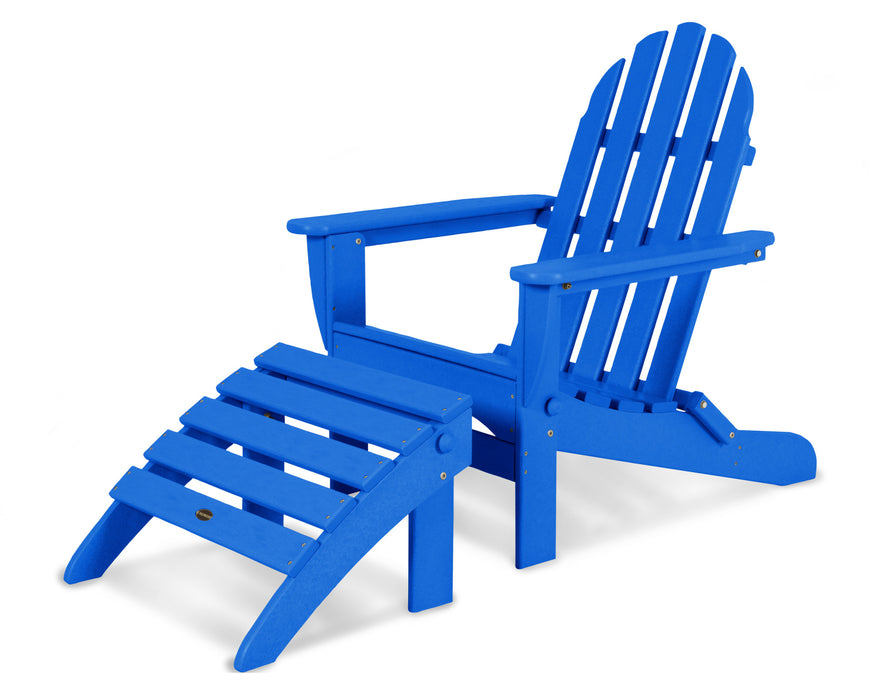 POLYWOOD Classic Adirondack 2-Piece Set in Pacific Blue
