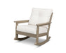 POLYWOOD Vineyard Deep Seating Rocking Chair in Sand with Ash Charcoal fabric