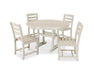 POLYWOOD 5 Piece La Casa Side Chair Dining Set in Sand