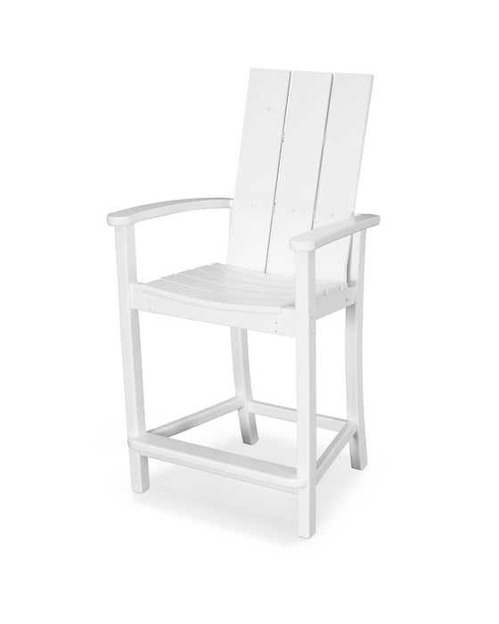 POLYWOOD Modern Adirondack Counter Chair in White