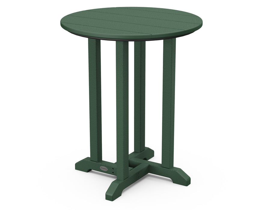 POLYWOOD Traditional 24" Round Dining Table in Green