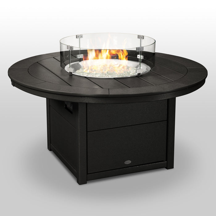 POLYWOOD Round 48" Fire Pit Table in Black
