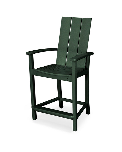 POLYWOOD Modern Adirondack Counter Chair in Green