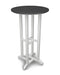 POLYWOOD Contempo 24" Round Bar Table in White / Grey