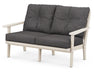 POLYWOOD Lakeside Deep Seating Loveseat in Vintage Sahara with Ash Charcoal fabric
