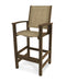 POLYWOOD Coastal Bar Chair in Teak with Burlap fabric
