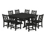 POLYWOOD Chippendale 9-Piece Farmhouse Trestle Dining Set in Black