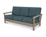 POLYWOOD Harbour Deep Seating Sofa in Green with Weathered Tweed fabric