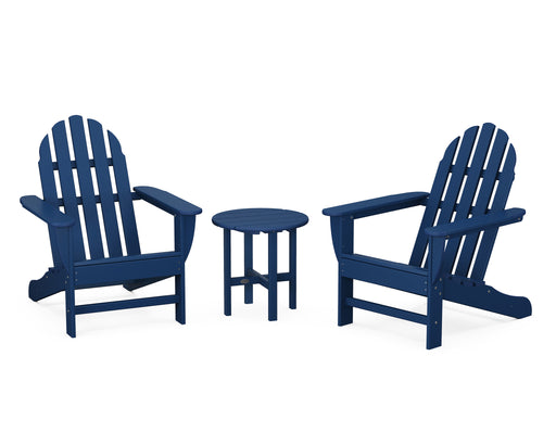 POLYWOOD Classic Adirondack 3-Piece Set in Navy