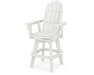 POLYWOOD Vineyard Curveback Adirondack Swivel Bar Chair in White