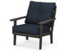 POLYWOOD Lakeside Deep Seating Chair in Green with Weathered Tweed fabric