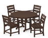 POLYWOOD Lakeside 5-Piece Round Arm Chair Dining Set in Mahogany