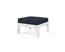 POLYWOOD Vineyard Deep Seating Ottoman in Vintage White with Air Blue fabric