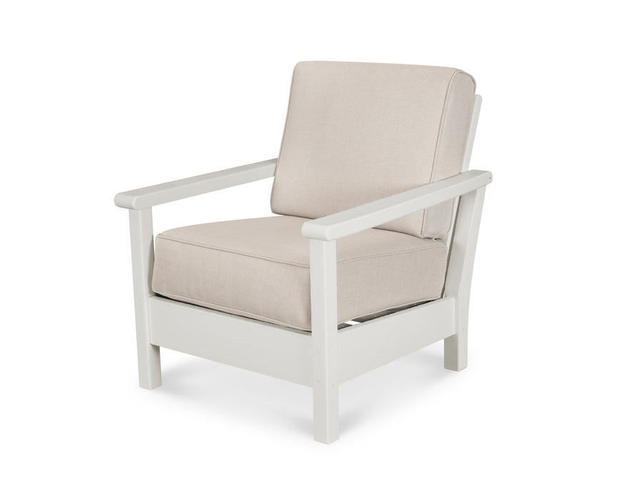 POLYWOOD Harbour Deep Seating Chair in Vintage Sahara with Ash Charcoal fabric