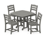 POLYWOOD La Casa Café 5-Piece Side Chair Dining Set in Slate Grey