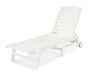POLYWOOD Nautical Chaise with Wheels in Vintage White