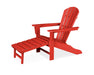 POLYWOOD Palm Coast Ultimate Adirondack with Hideaway Ottoman in Sunset Red