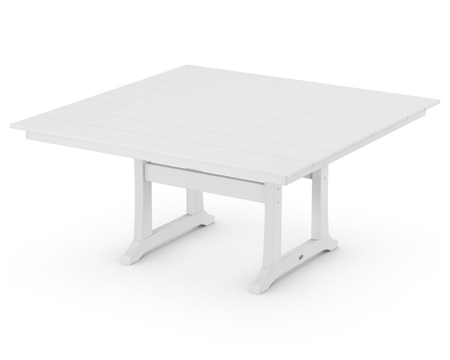 POLYWOOD Farmhouse Trestle 59" Dining Table in White