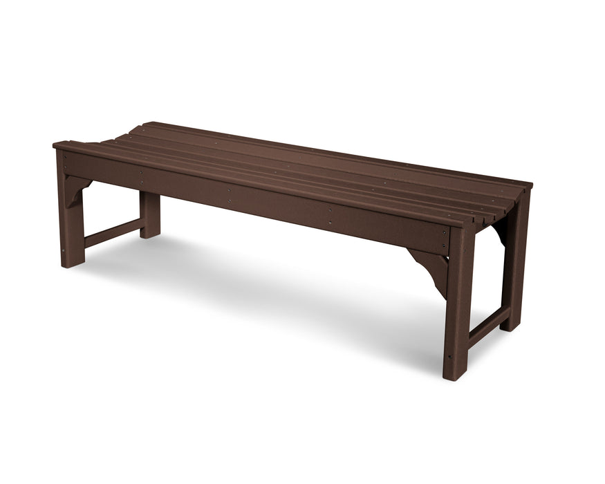 POLYWOOD Traditional Garden 60" Backless Bench in Mahogany