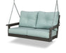 POLYWOOD Vineyard Deep Seating Swing in Vintage White with Air Blue fabric