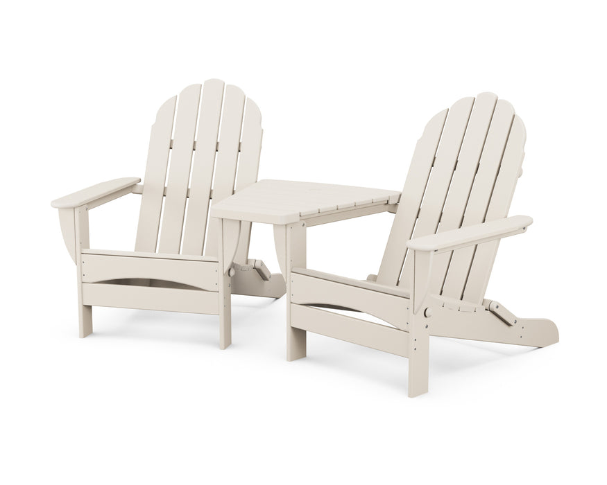 POLYWOOD Classic Oversized Adirondacks with Connecting Table in Sand