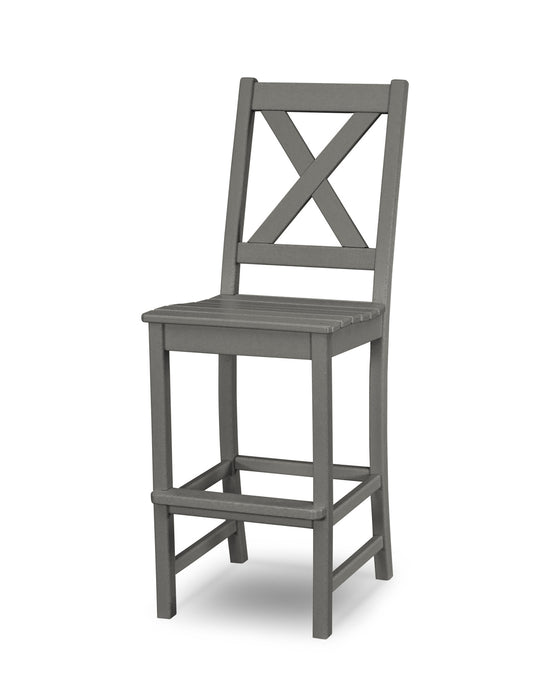 POLYWOOD Braxton Bar Side Chair in Slate Grey