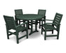 POLYWOOD Signature 5-Piece Nautical Trestle Dining Set in Green