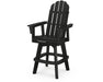 POLYWOOD Vineyard Curveback Adirondack Swivel Bar Chair in Black