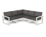 POLYWOOD EDGE 5-Piece Modular Deep Seating Set in Vintage White with Ash Charcoal fabric