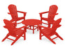 POLYWOOD South Beach 5-Piece Conversation Group in Sunset Red