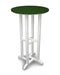 POLYWOOD Contempo 24" Round Bar Table in White / Green