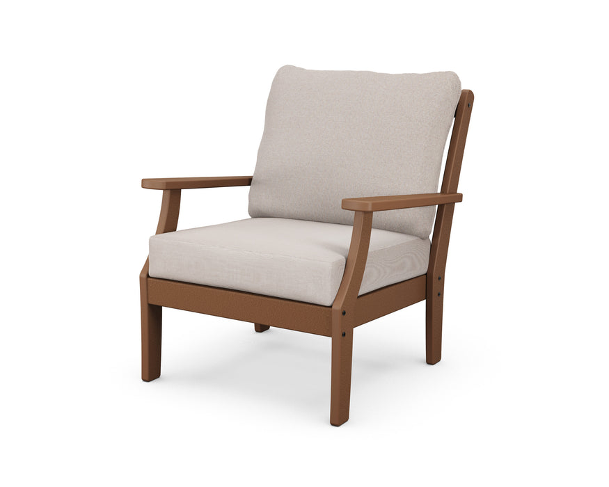 POLYWOOD Braxton Deep Seating Chair in Sand with Ash Charcoal fabric