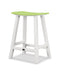 POLYWOOD® Contempo 24" Saddle Counter Stool in White / Lime