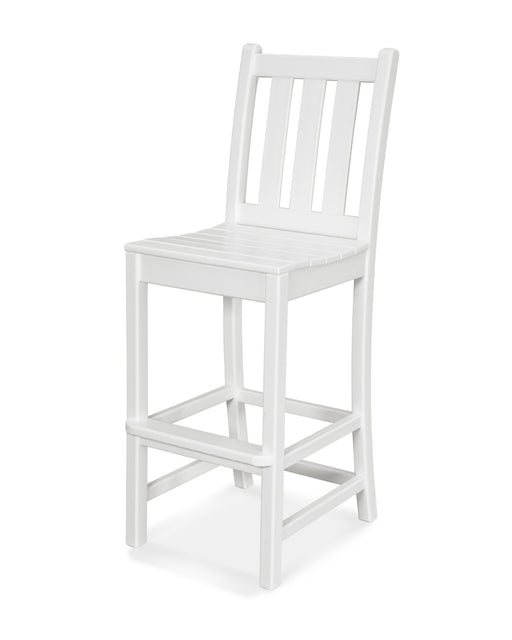 POLYWOOD Traditional Garden Bar Side Chair in White