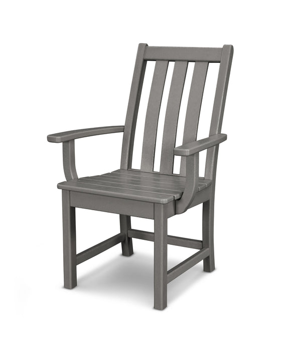 POLYWOOD Vineyard Dining Arm Chair in Slate Grey