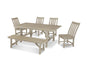 POLYWOOD Vineyard 6-Piece Rustic Farmhouse Side Chair Dining Set with Bench in Vintage Sahara