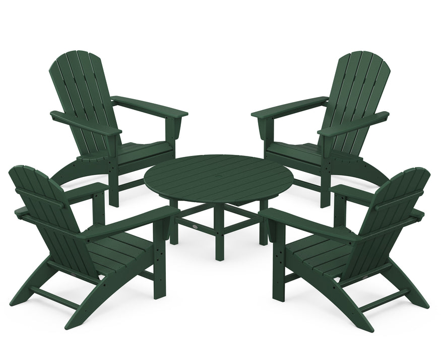 POLYWOOD Nautical 5-Piece Adirondack Chair Conversation Set in Green