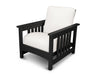 POLYWOOD Mission Chair in Black with Bird's Eye fabric
