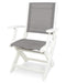POLYWOOD Coastal Folding Chair in White with Metallic fabric