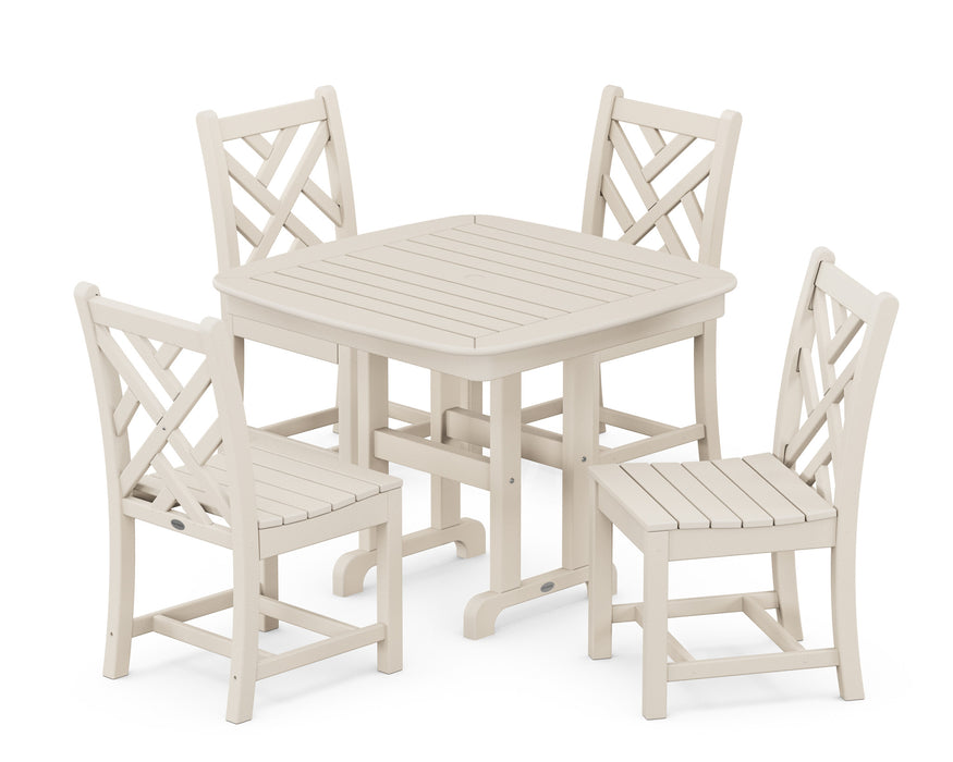 POLYWOOD Chippendale 5-Piece Side Chair Dining Set in Sand