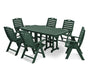 POLYWOOD Nautical 7-Piece Dining Set in Green