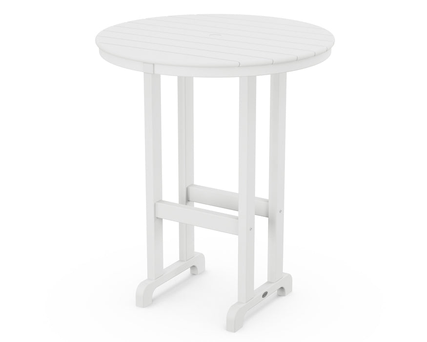 POLYWOOD Round 36" Bar Table in White