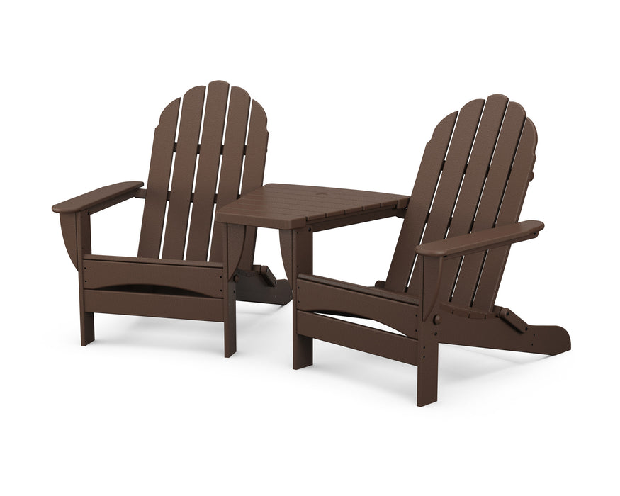 POLYWOOD Classic Oversized Adirondacks with Connecting Table in Mahogany