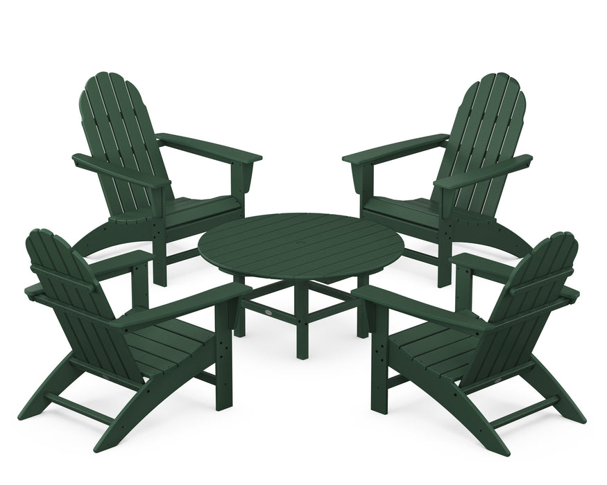 POLYWOOD Vineyard 5-Piece Adirondack Chair Conversation Set in Green