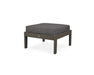 POLYWOOD Braxton Deep Seating Ottoman in Vintage Coffee with Ash Charcoal fabric
