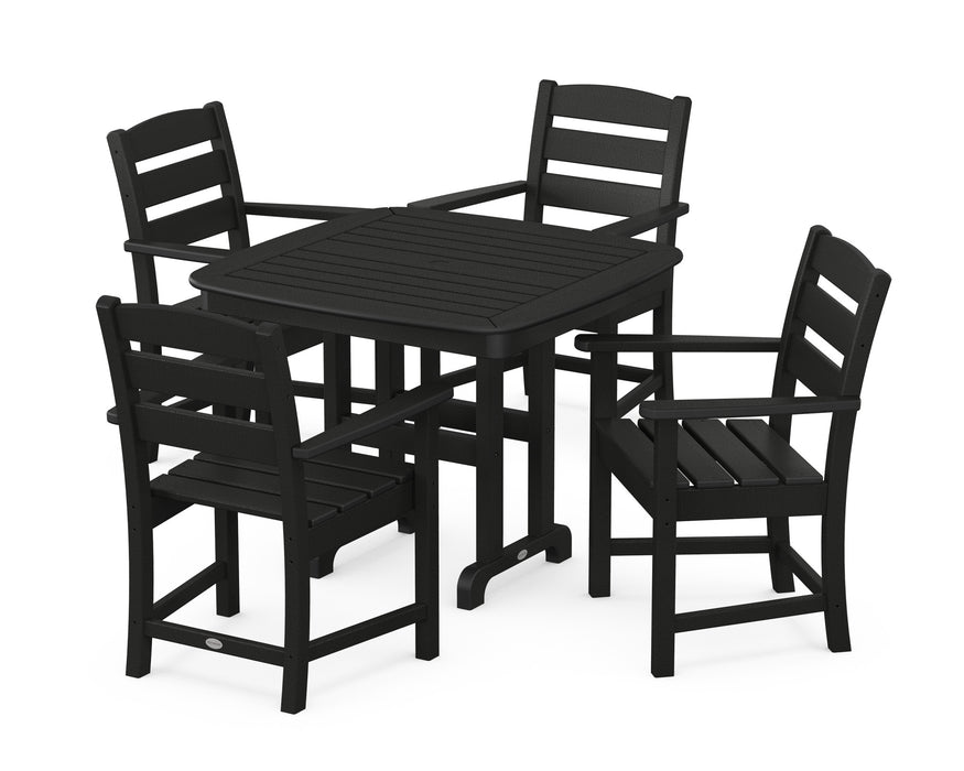 POLYWOOD Lakeside 5-Piece Arm Chair Dining Set in Black