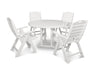 POLYWOOD Nautical 5-Piece Dining Set in White