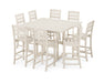 POLYWOOD Lakeside 9-Piece Bar Side Chair Set in Sand